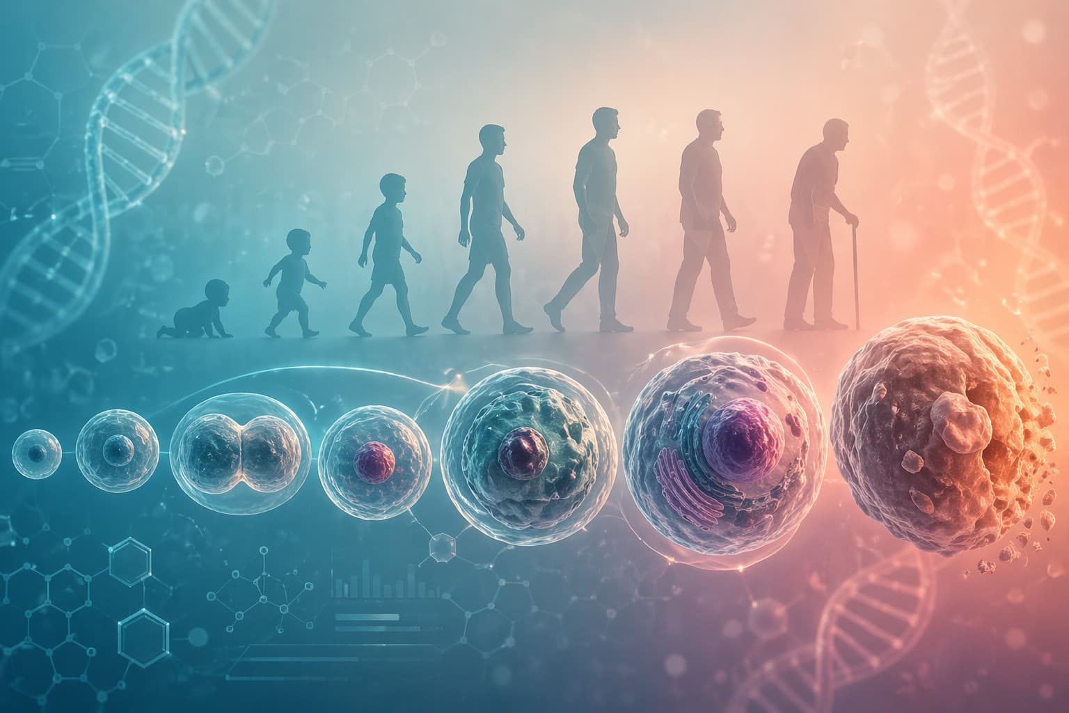 Stages of cellular change across the human life cycle