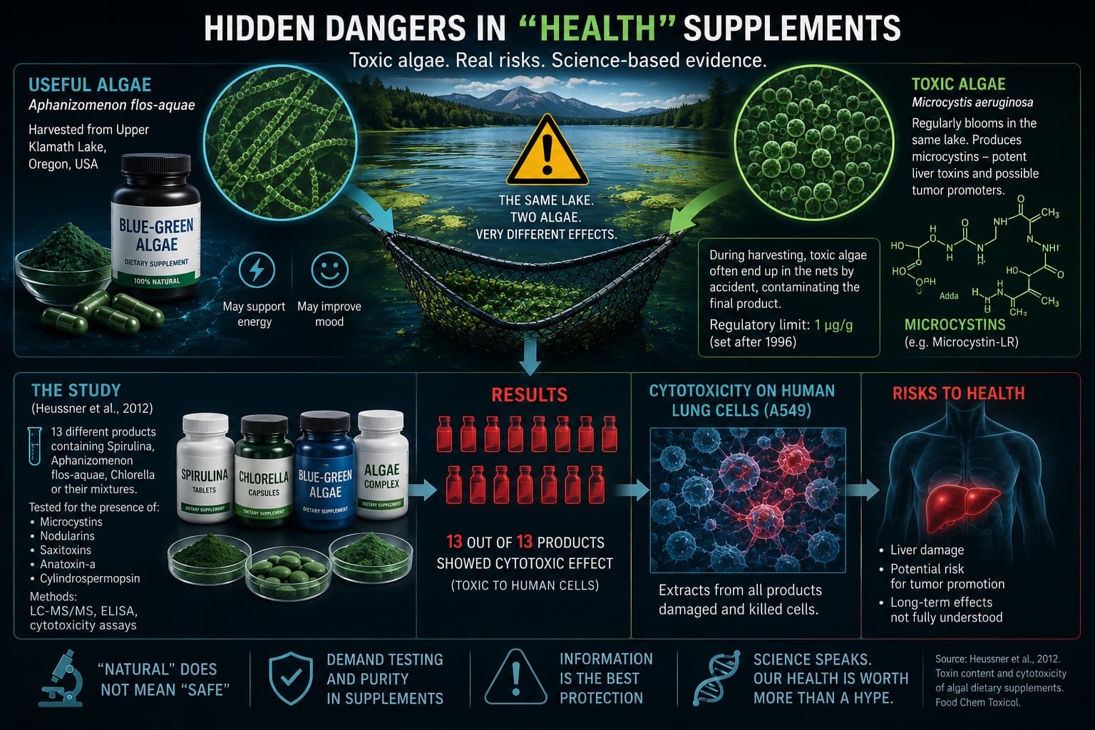 Blue-green algae supplements — hidden contamination with microcystins