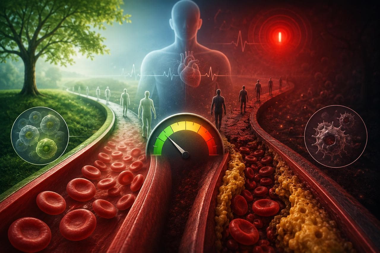 The risk hides inside the green zone — cardiovascular damage rises long before a marker flashes red